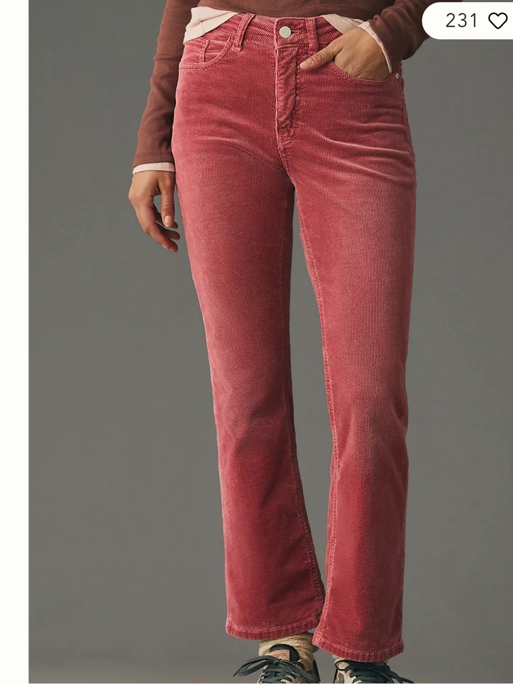 Pilcro The Yaya Mid Rise Corduroy Crop Flare Jeans - Picture 5 of 13